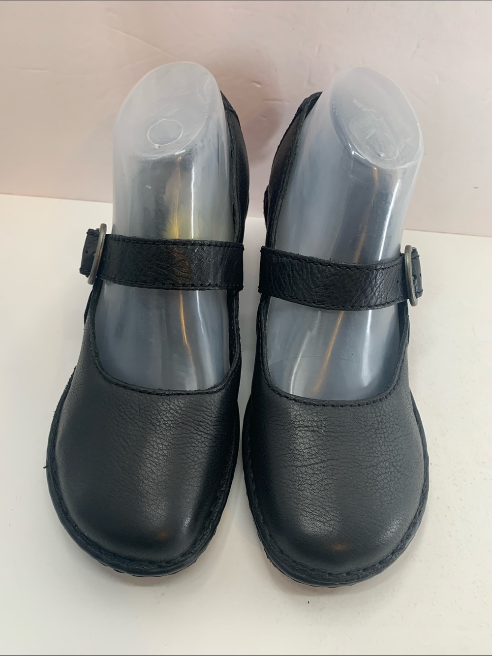 Børn Women’s Black Leather Mary Jane Wedge Shoes Size 9M Comfort